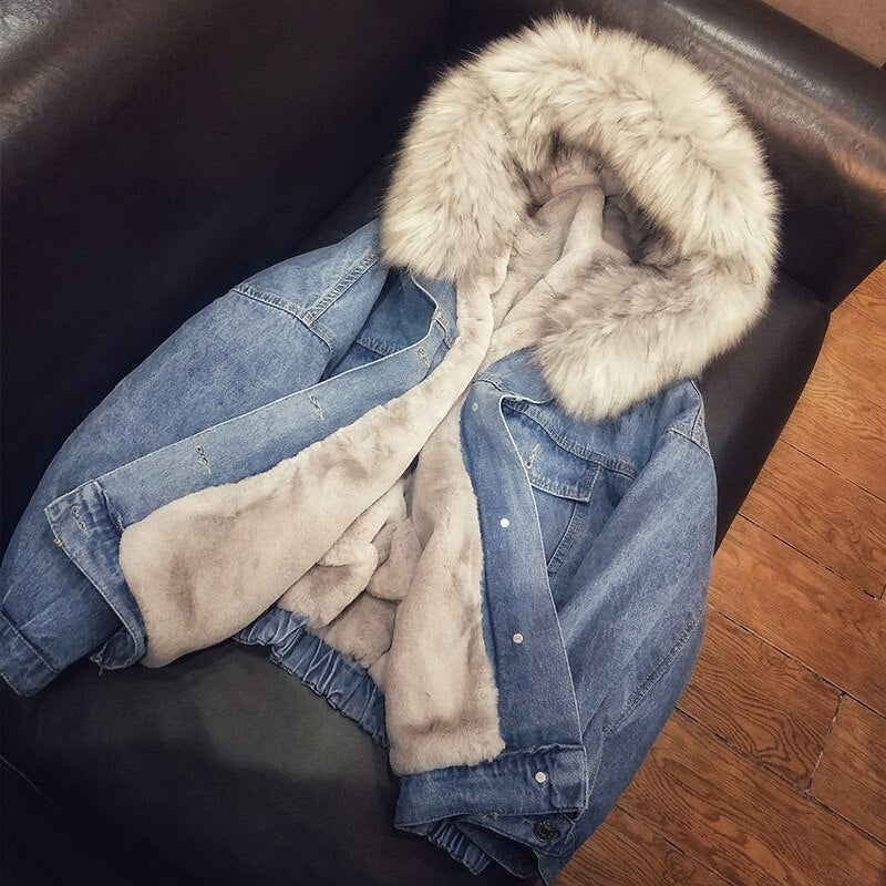 Femmes veste mode hiver manteau chaud coton Denim veste femmes à capuche veste manteau femme Bomber vestes Parkas grande taille