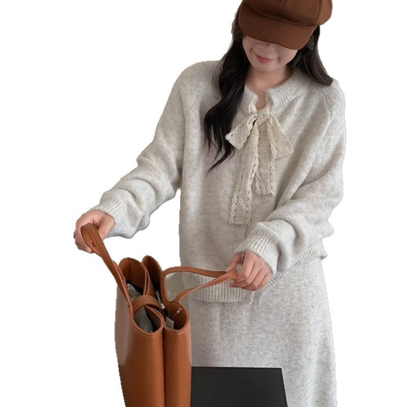 Loose And Lazy Style Solid Color Two-piece Set